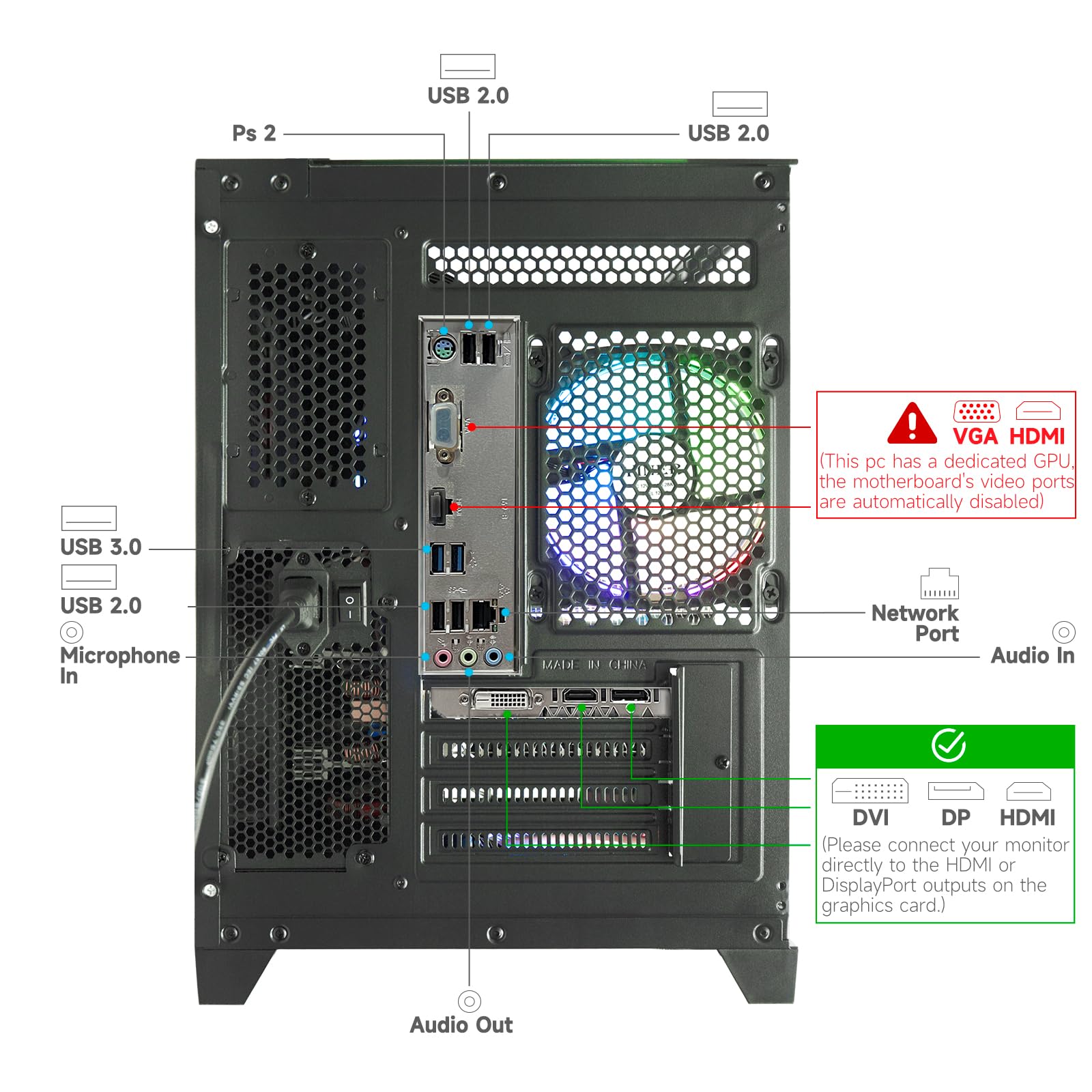 Amazon.com: Gaming PC Desktop Intel 12th I5-12400F, 6 core